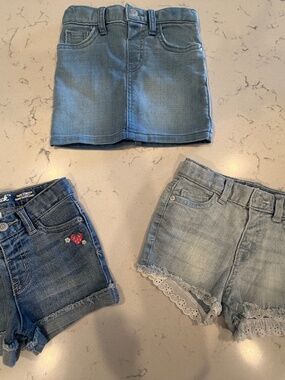 (3) Denim Bundle of Shorts & Skirt (2T)